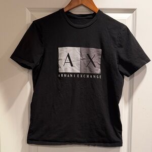 Armani Exchange Black Short-Sleeve AX Logo Tee
